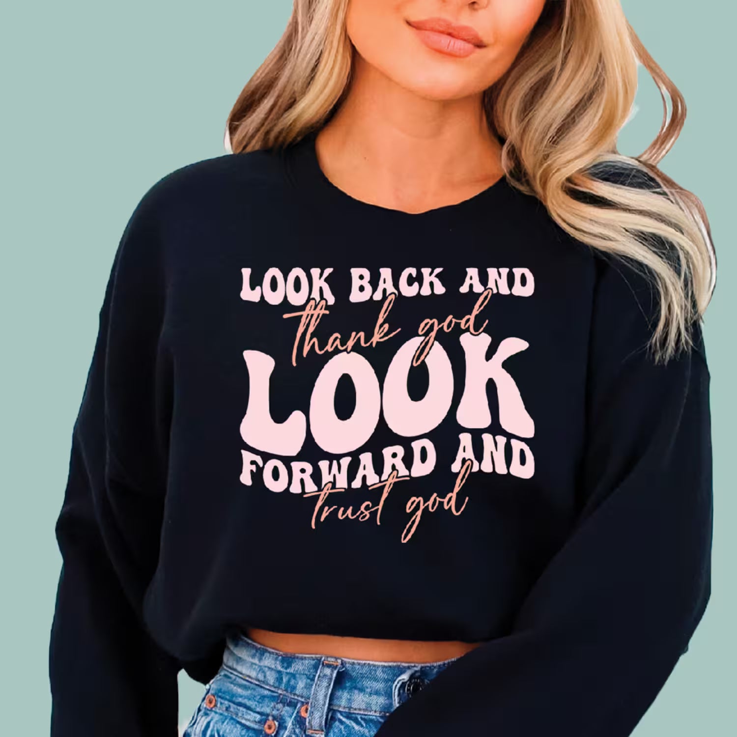 Black Christian sweatshirt for men and women, a perfect gift for faith and resilience.
