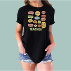 Black ESL teacher appreciation t-shirt, a unique multilingual gift for diverse classroom instructors.