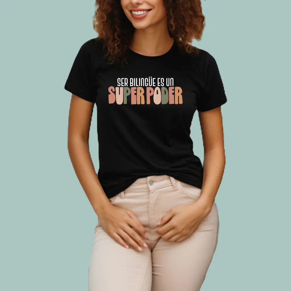 Spanish teacher superpower graphic tee, a perfect gift for dual-language and ESL educators.