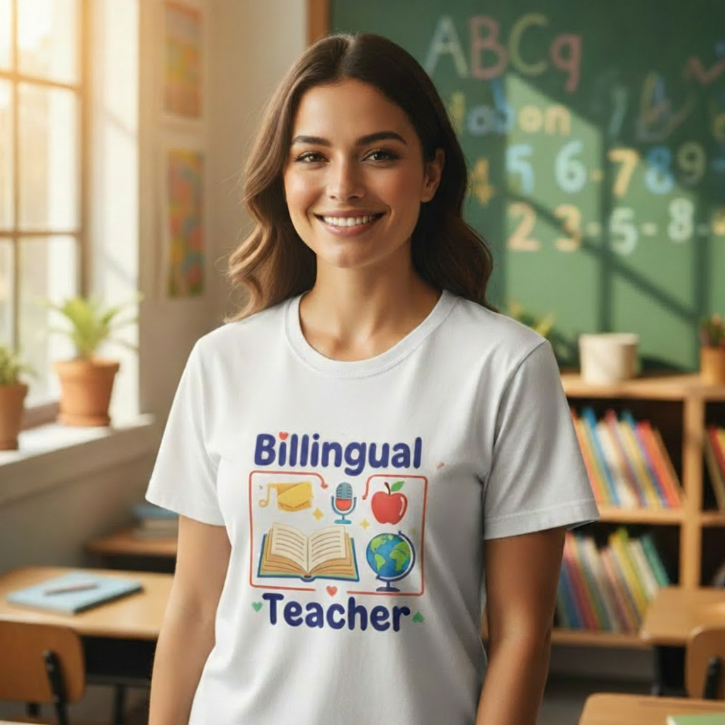 Dual Language Teacher T-Shirt A collection of dual language teacher shirts.