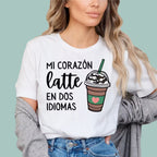 White dual-language educator t-shirt with Spanish quote, perfect for ESL and bilingual teachers.